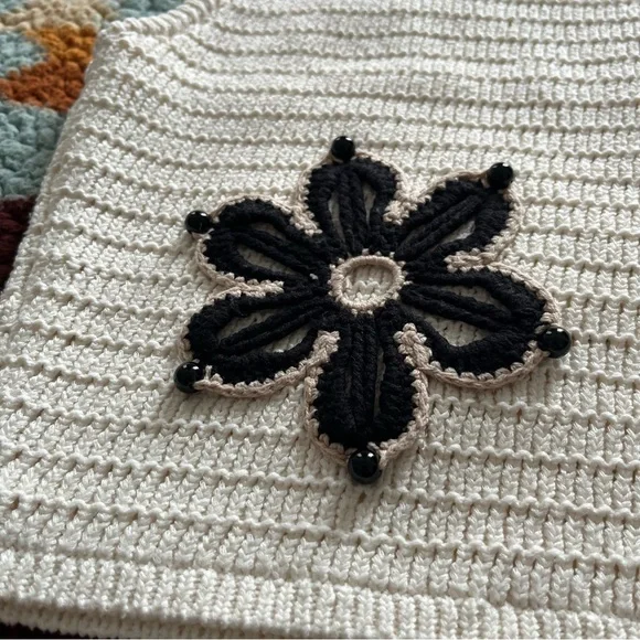 🌻MUST GO free ship! Industry Republic Knit/Crochet Crop Top w/ Flowers - Medium - Picture 6 of 8